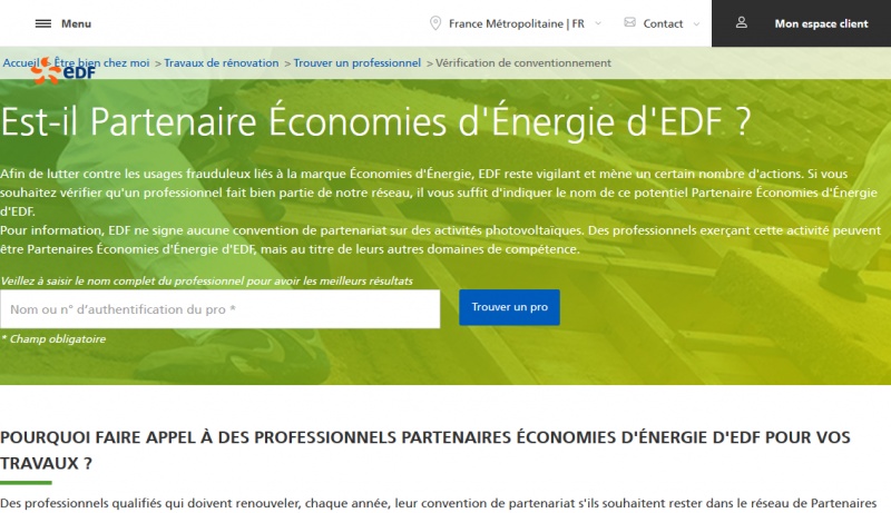 Trouver un partenaire économies d\'énergie EDF